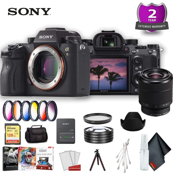 Sony Alpha a9 Mirrorless Digital Camera (Body Only) Standard Accessory Bundle w/ 28-77mm Lens(International Model)
