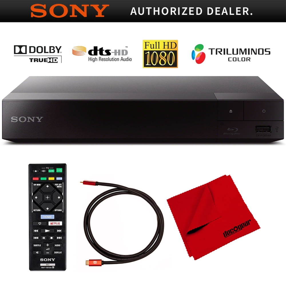 Audio HDMI and Blu-ray 6 TV TrueHD with Screen Master BDP-S1700 Streaming Speed Gear ft With High and Cloth Microfiber Disc Bundle DTS Deco 2.0 Sony Player Cable Dolby