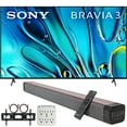 thumbnail image 1 of Sony BRAVIA 3 K65S30 65 inch 4K HDR Smart LED TV (2024) Bundle with Premium Deco Gear 60W 2.0 CH Soundbar + Deco Mount 37"-100" TV Wall Mount Bracket with Cleaning Kit + 6-Outlet Surge Adapter, 1 of 11