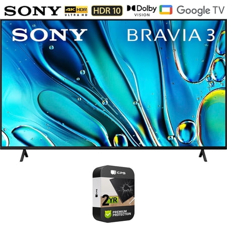 Sony BRAVIA 3 K65S30 65 inch 4K HDR Smart LED TV (2024 Model) Bundle with 2 Year Extended Warranty