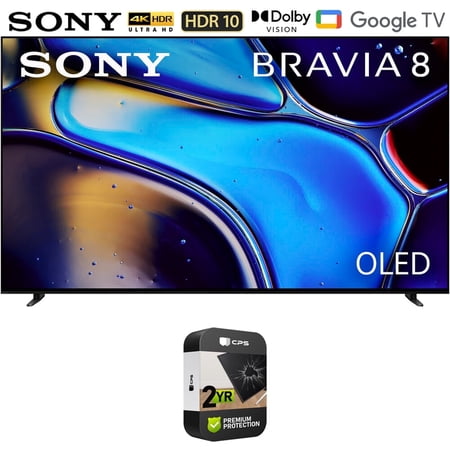 Sony BRAVIA 8 K55XR80 55 inch 4K HDR Smart OLED TV (2024 Model) Bundle with 2 Year Extended Warranty