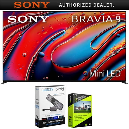 Sony BRAVIA 9 K65XR90 65 inch 4K HDR Smart QLED Mini-LED TV (2024 Model) Bundle with Redeemable DIRECTV Gemini Air Streaming Device and 1 YR CPS Enhanced Protection Pack| Official Sony USA Dealer