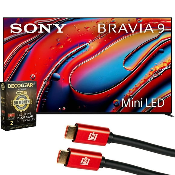 Sony BRAVIA 9 K75XR90 75 Inch 4K HDR Smart QLED Mini-LED TV (2024) Bundle with Deco Gear 4K HDMI 2.0 Cable w/Pure Copper Conductors x2 & CPS Exclusive 50 Month Protection Pack (BEACH-CPS-504000)