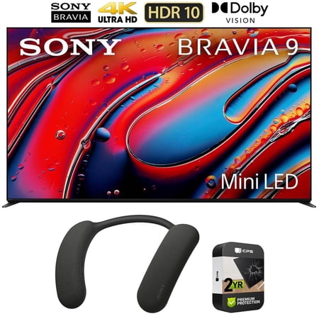 Sony BRAVIA 9 K85XR90 85 inch 4K HDR Smart QLED Mini-LED TV (2024) Bundle with Bonus Theater U Wearable TV Speaker and 2 YR CPS Enhanced Protection Pack