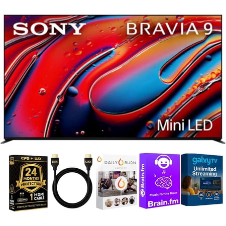 Sony BRAVIA?9 Mini LED QLED 4K HDR Google TV Bundle – XR?Backlight Master Drive, Dolby Vision, 120Hz VRR w/ 24 Month CPS Protection Plan, UAX HDMI Cable, Streaming Bundle (85, Inches)