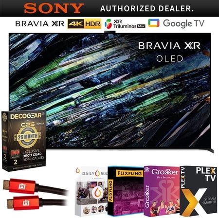 Sony BRAVIA XR A95L 65 inch QD-OLED 4K HDR Smart TV (2023) + Deco Gear 4K HDMI 2.0 Cable x2 + Movie Streaming & 26 Month Extended Protection | Official Sony Partner |