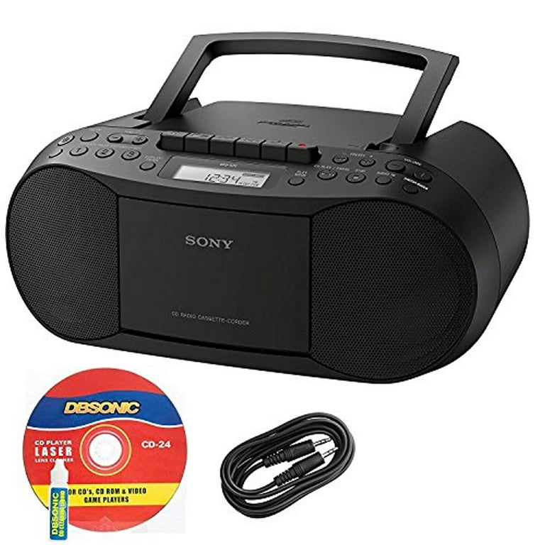 Sony Bluetooth CD/Cassette Boombox, Black, ASONCFDS70BLK2 - Walmart.com