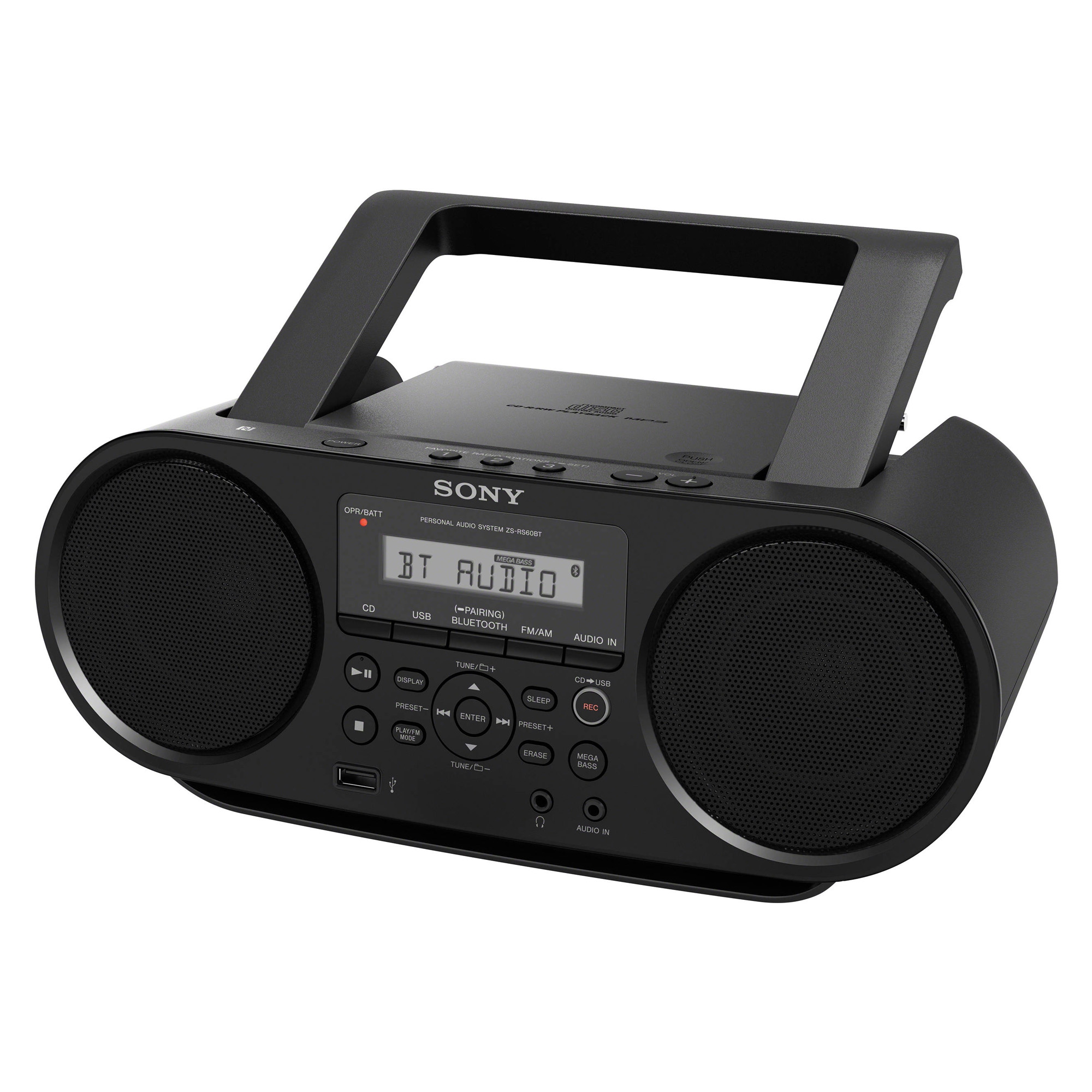 Sony Bluetooth CD/Radio Boombox, Black, ZS-RS60BT - image 1 of 2
