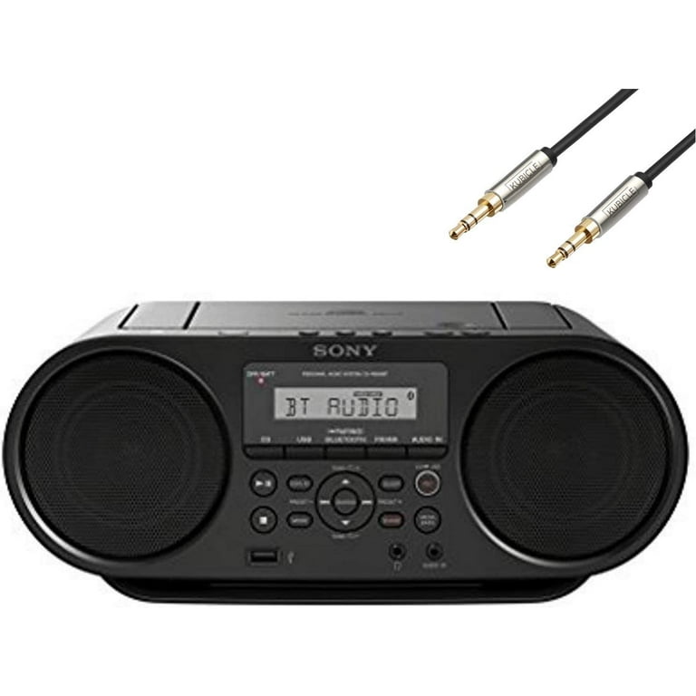 Sony Bluetooth Portable Digital Tuner AM/FM Radio Cd Player Mega Bass  Reflex Stereo Sound System Plus 6ft Aux Cable 