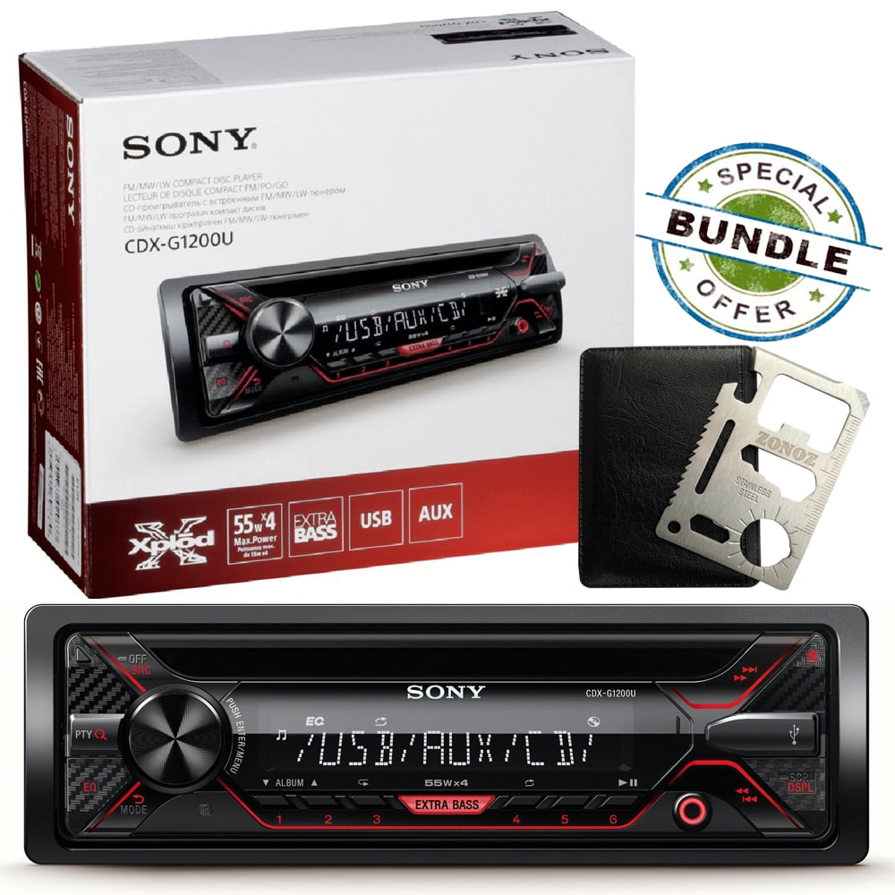 Sony CDXG1200U 55Wx4ch max CD Receiver with USB and Aux Inputs & Zonoz