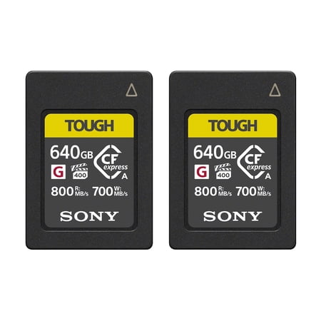 Sony CEA-G Series Tough 640GB CFexpress Type-A Memory Card, 2-Pack