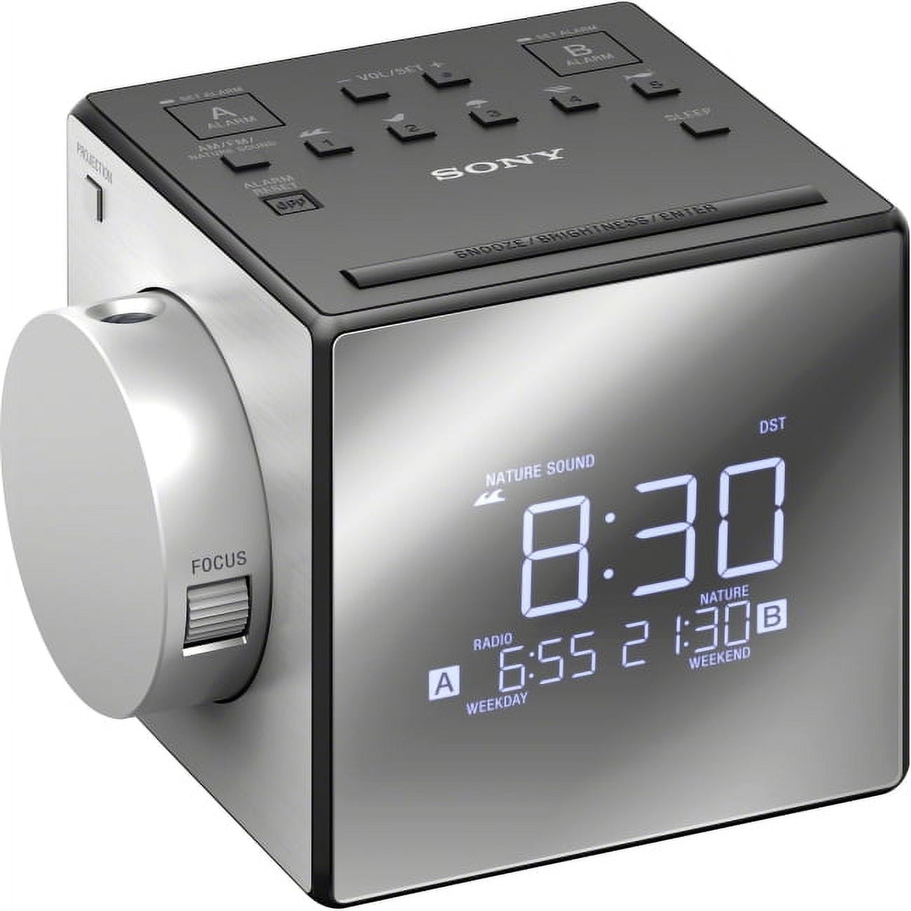 Sony Alarm Clock Radio with Time Projection, AM/FM, Manual Snooze ...