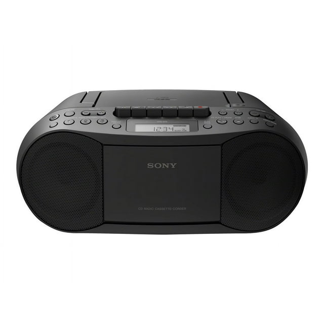Sony CD/Cassette Boombox with Radio - 1 x Disc - 3.40 W Integrated Stereo Speaker - Black LCD - CD-DA, MP3 - 1.60 MHz AM - 108 MHz FM - 1.60 MHz MW - Auxiliary Input