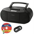 Sony CFDS70BLK CD/Cassette Boombox Home Audio + Cable & Lens Head