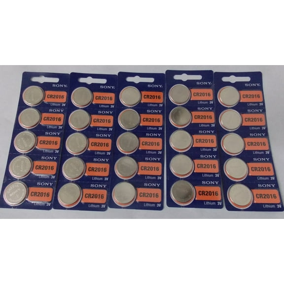 Sony CR2016 3V Lithium Coin Battery - 25 Pack + FREE SHIPPING