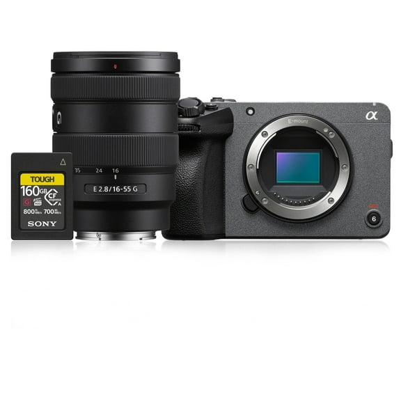 Sony Cinema Line FX30 Super 35 Camera (Body Only) Bundle with Sony E 16-55mm F2.8 G Lens and CFexpress Type A 160GB Memory Card (3 Items)