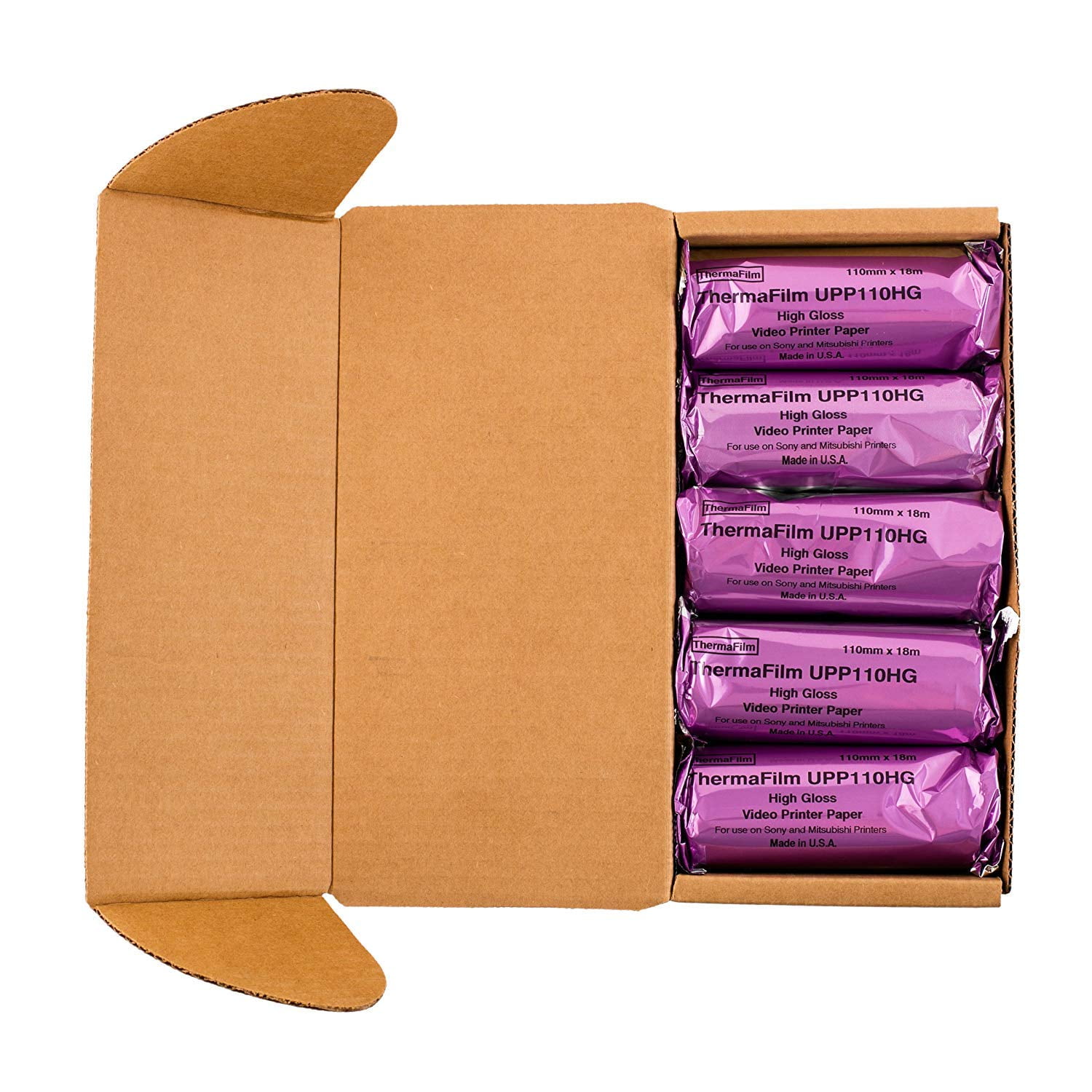 Sony Compatible UPP-110HG High Gloss Ultrasound Paper Film/Media 20 Rolls, 110mm x 18m (Made in USA) | 20 Rolls