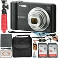 thumbnail image 1 of Sony Cyber-Shot DSC-W800 Digital Camera (Black) with Optical 5x + 2 Pack 64GB SanDisk + Case + Tripod + A-Cell Accessory International Version, 1 of 8