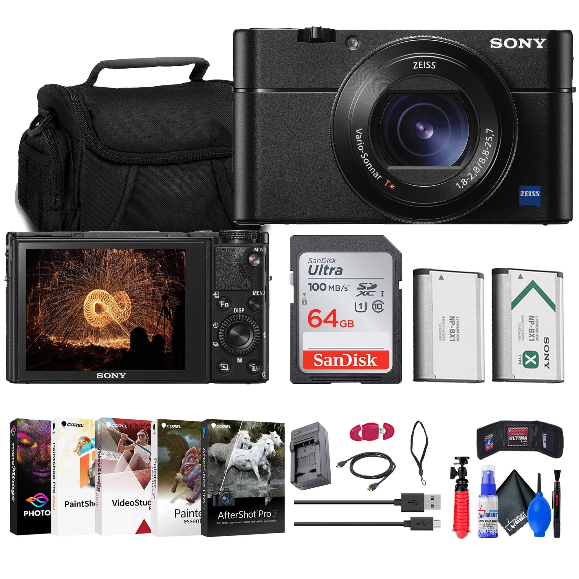  Sony RX100VA (NEWEST VERSION) 20.1MP Digital Camera: RX100 V  Cyber-shot Camera with Hybrid 0.05 AF, 24fps Shooting Speed & Wide 315  Phase Detection - 3” OLED Viewfinder & 24-70mm Zoom