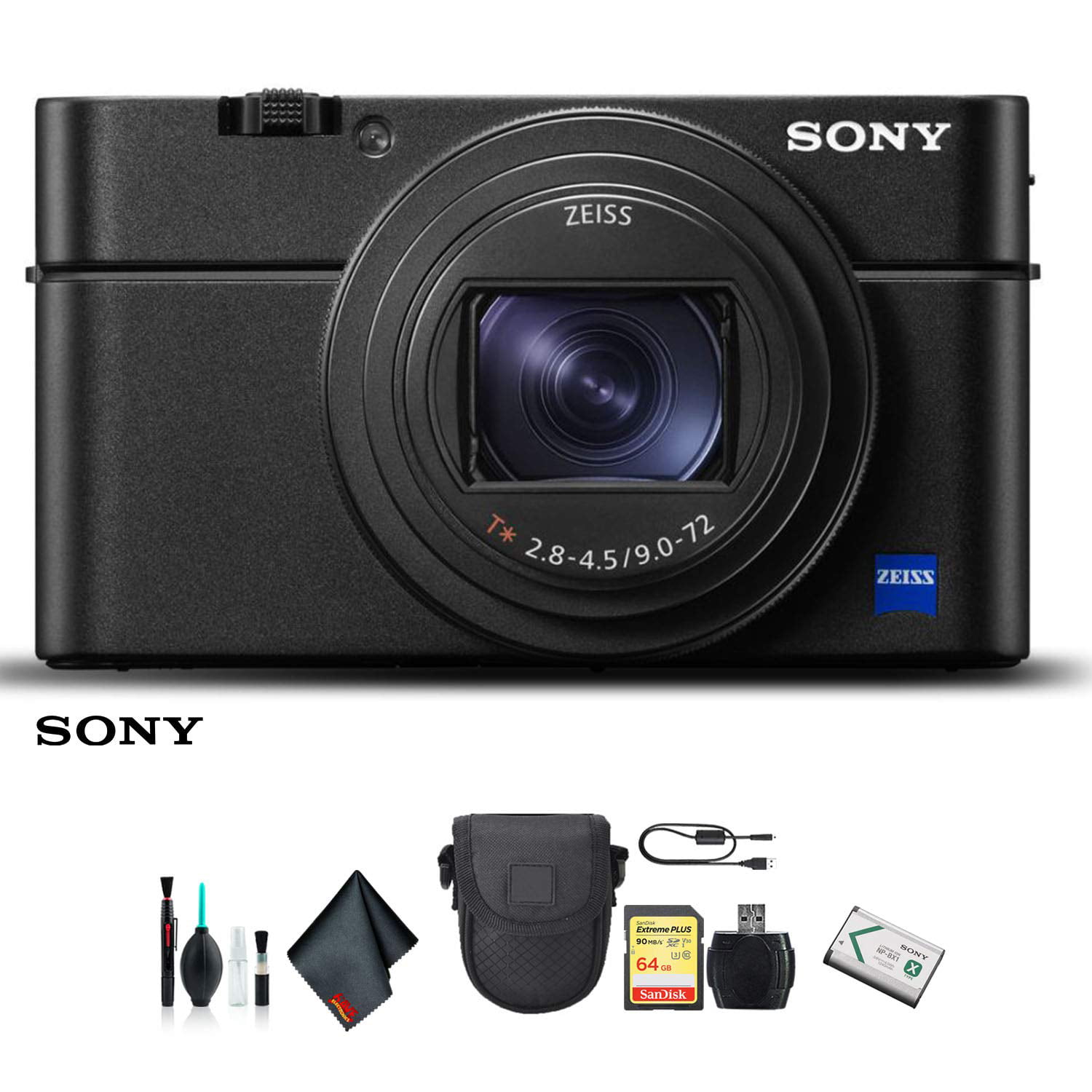 Sony Cyber-shot DSC-RX100 VI Camera DSCRX100M6/B With Soft Bag, 64GB Memory  Card, Card Reader , Plus Essential Accessories