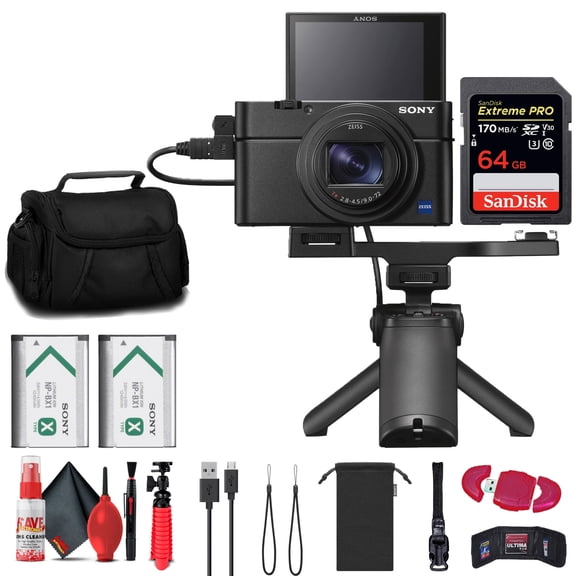 Sony Cyber-shot RX100 VII Digital Camera Bundle with Shooting Grip and Accessories (International Model)