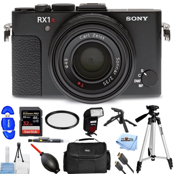 Sony Cyber-shot DSC-RX1R II 42MP Digital Camera (International Model) with Bundle Includes: SanDisk 32GB Extreme PRO, 75 Tripod, UV Filter & More (12PC Bundle)