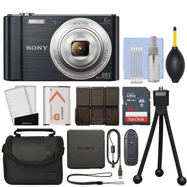 Sony Cybershot DSCW810 20.1MP Digital Camera 6x Optical Zoom Black