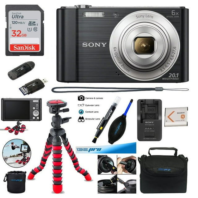 Sony Cybershot DSCW810 Digital Camera (Black) DSCW810/B +Dealexpo