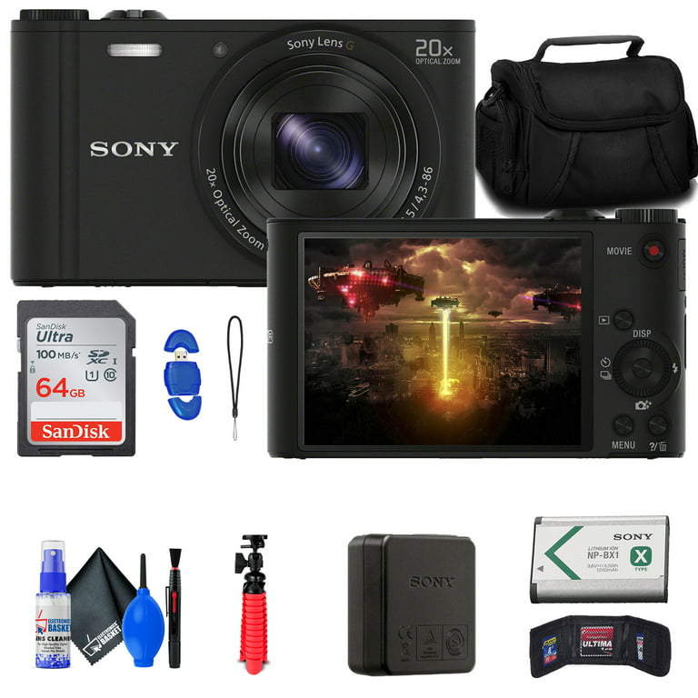 Sony Cyber-shot DSC-WX350 Digital Camera + Case + 64GB Card + More