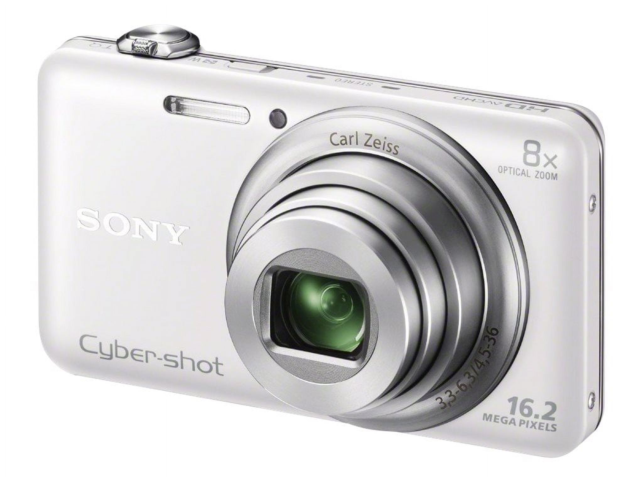 Sony Cyber-shot DSC-WX80 - Digital camera - compact - 16.2 MP - 8x optical zoom - Carl Zeiss - Wi-Fi - white - image 1 of 4