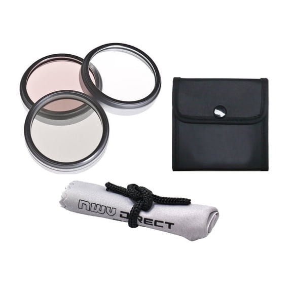 Sony DCR-SR47 High Grade Multi-Coated, Multi-Threaded, 3 Piece Lens Filter Kit (30mm) + Nwv Direct Microfiber Cleaning Cloth.