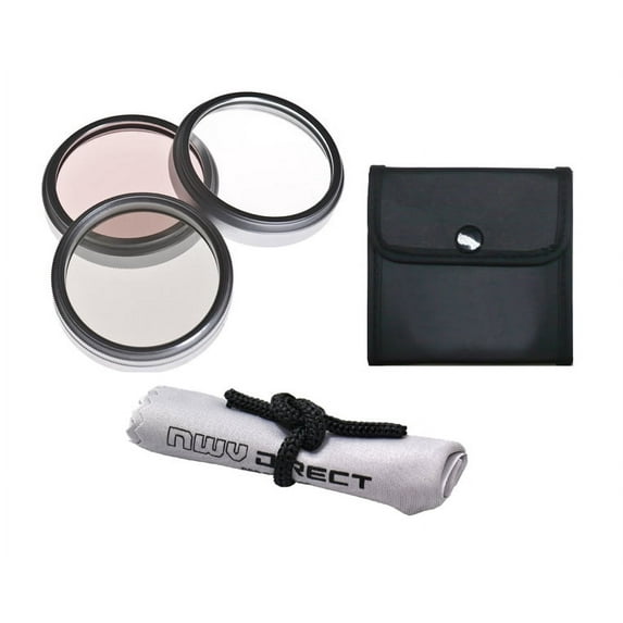 Sony DCR-SR47 High Grade Multi-Coated, Multi-Threaded, 3 Piece Lens Filter Kit (30mm) + Nwv Direct Microfiber Cleaning Cloth.