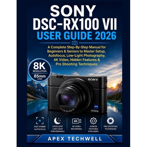 Sony DSC-RX100 VII User Guide 2026: A Complete Step-By-Step Manual for Beginners & Seniors to Master Setup, Autofocus, L, (Paperback)