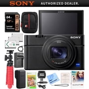 Sony DSC-RX100M7 Cyber-Shot RX100 VII RX100M7 Premium Compact Camera Bundle with Triple 3X Battery Pack, 64GB Memory Card, Deco Gear Travel Case Accessory Kit 13 Items