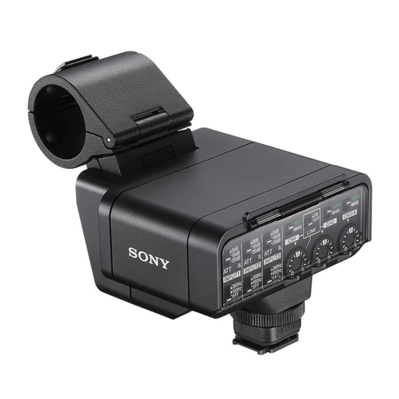 Sony XLRA4 Digital XLR Adaptor Kit with 32bit Float, 96 kHz Sampling, Dual ADCs for Wide Dynamic Range, 4-channel Audio Input, and Shoe Audio Extension Cable for Sony Alpha Cameras