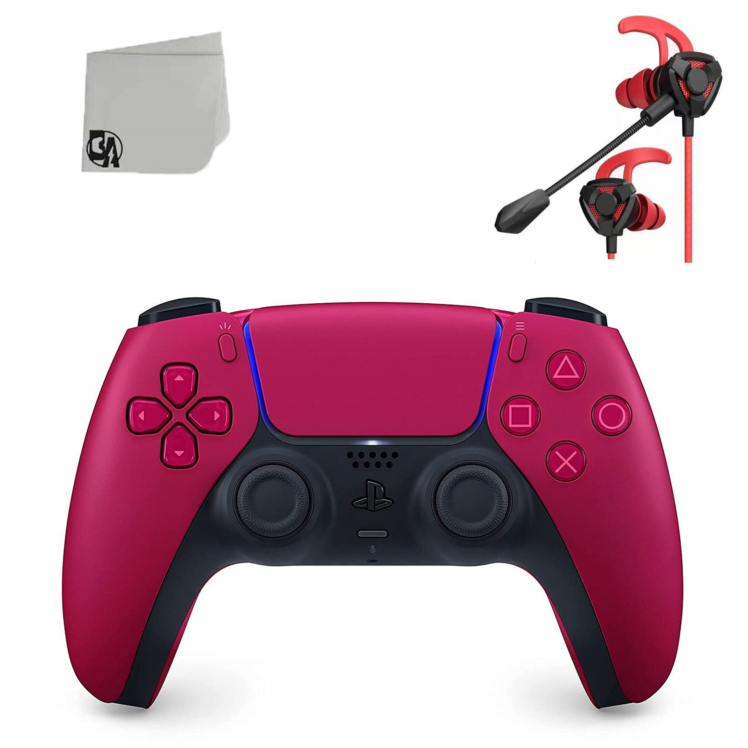 Sony Dual Sense Red Gaming Controller For PS5 Console + Wired Earbuds