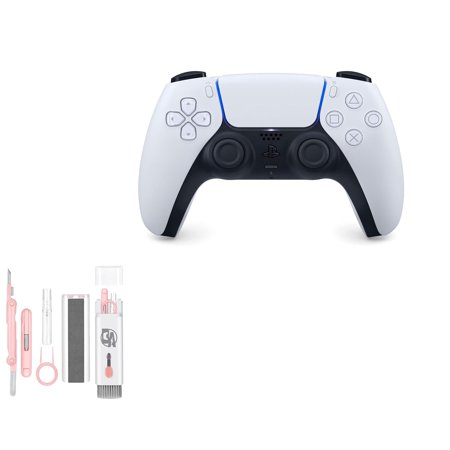 Pre-Owned Sony Dual Sense White Gaming Controller With Cleaning Kit BOLT AXTION Bundle