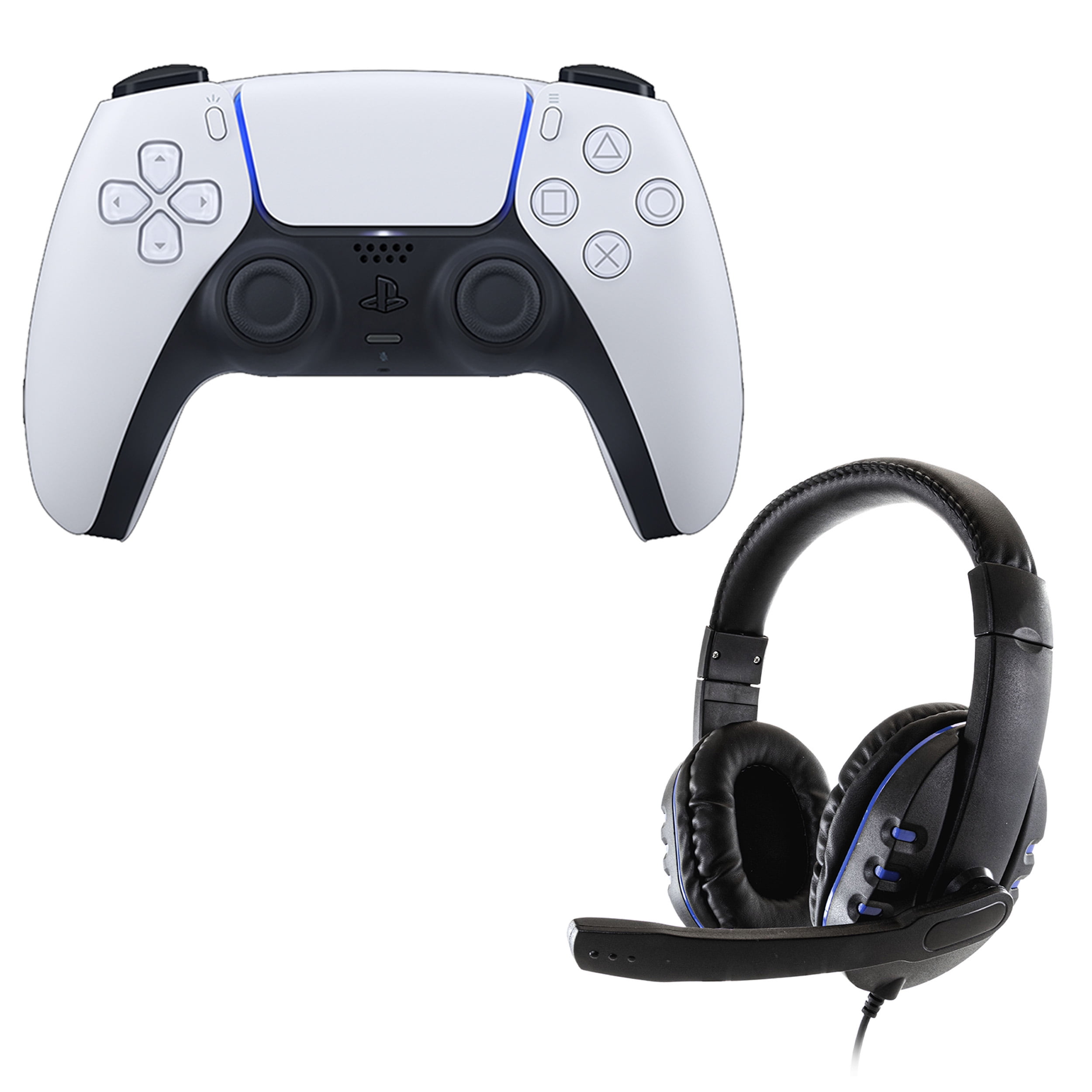 Sony Dual Sense Video Game Pads Bundle with Universal Headset for PS5, Purple, 1 Pack