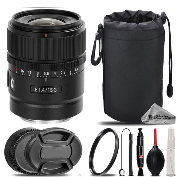 Sony E 15mm f/1.4 G Lens + UV Filter+ + Hood + Lens Pouch- Basic Kit (International Version)