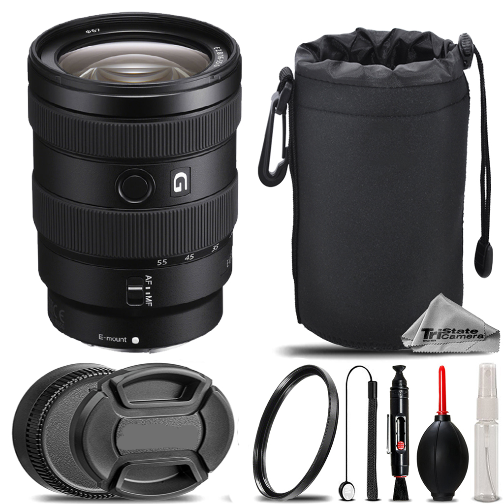 Sony E 16-55mm f/2.8 G Lens + UV Filter+ + Hood + Lens Pouch- Basic Kit ...