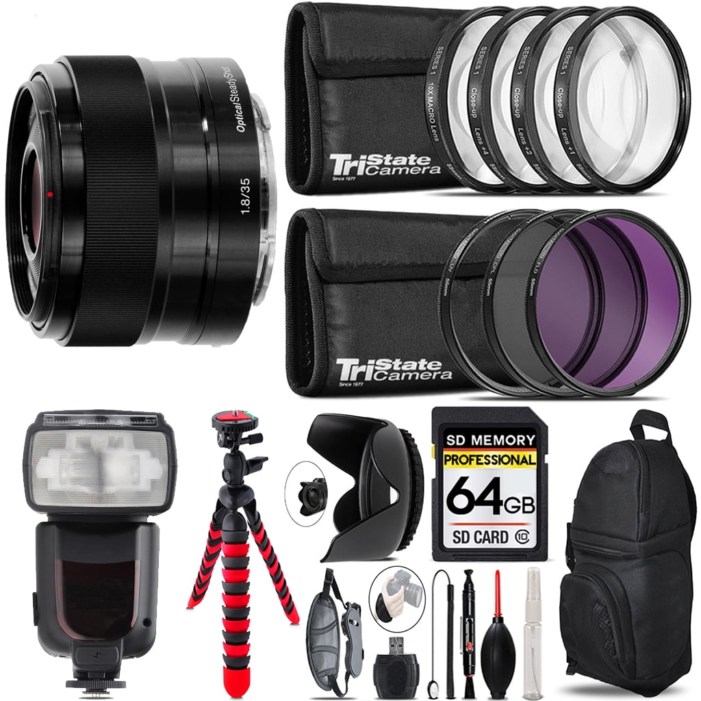 SONY 単焦点レンズE 35mm F1.8 OSSフィルターセット Sony E 35mm f/1.8 OSS Lens + 7 Piece Filter & More - 64GB Kit