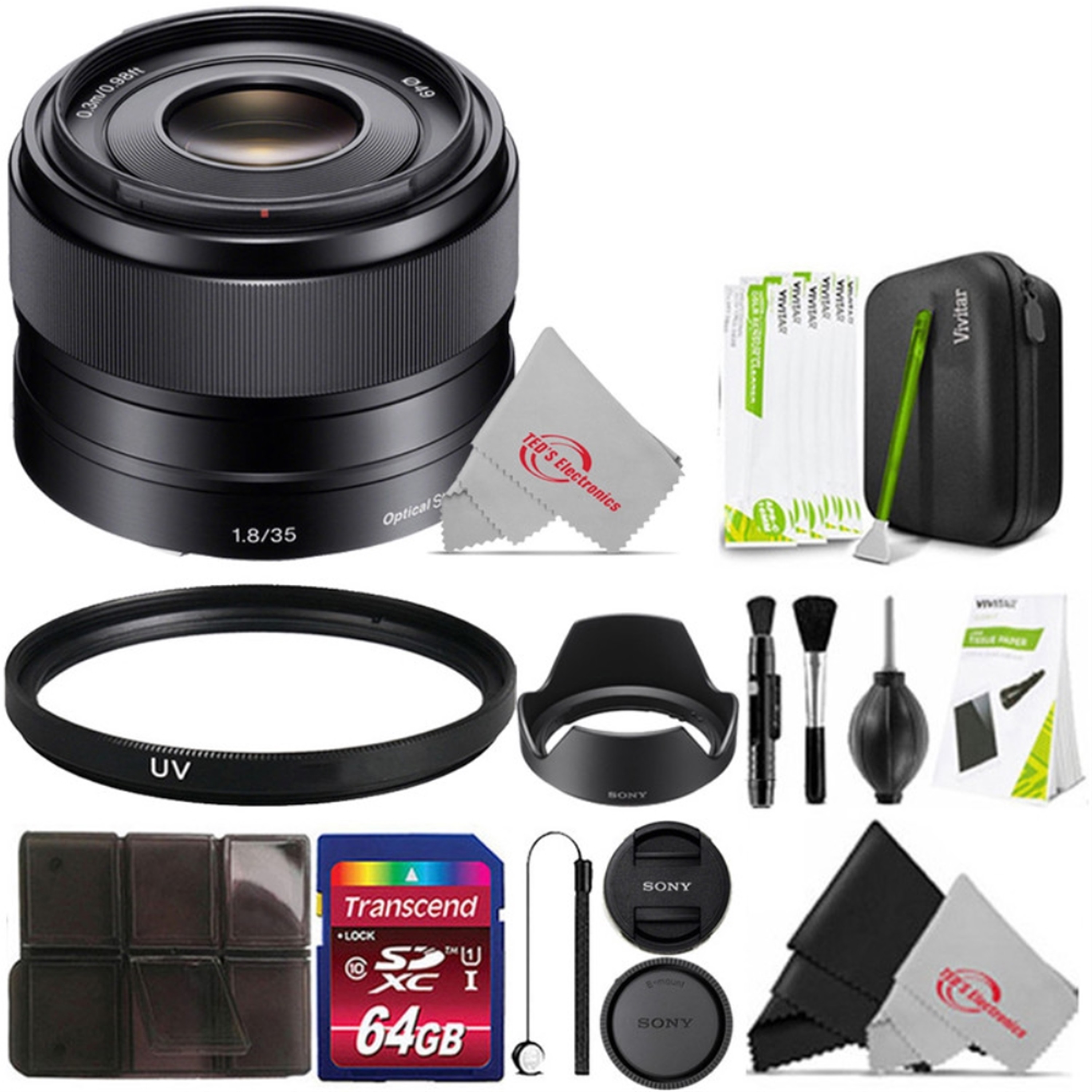 Sony E 35mm f/1.8 OSS Lens with Filter Accessory Kit - Walmart.com