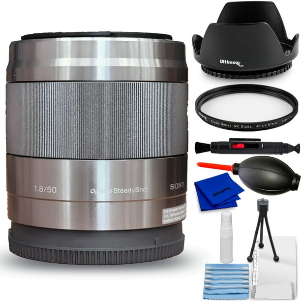 Sony E 50mm f/1.8 OSS Lens (Silver) SEL50F18 - 7PC Accessory
