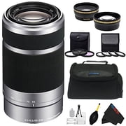 Sony E 55-210mm F4.5-6.3 OSS Lens for Sony E-Mount Cameras Silver + Pixi-Advanced Accessory Bundle