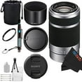 thumbnail image 1 of Sony E 55-210mm F4.5-6.3 OSS Lens for Sony E-Mount Cameras (Silver) + Pixi-Basic Accessory Bundle, 1 of 4