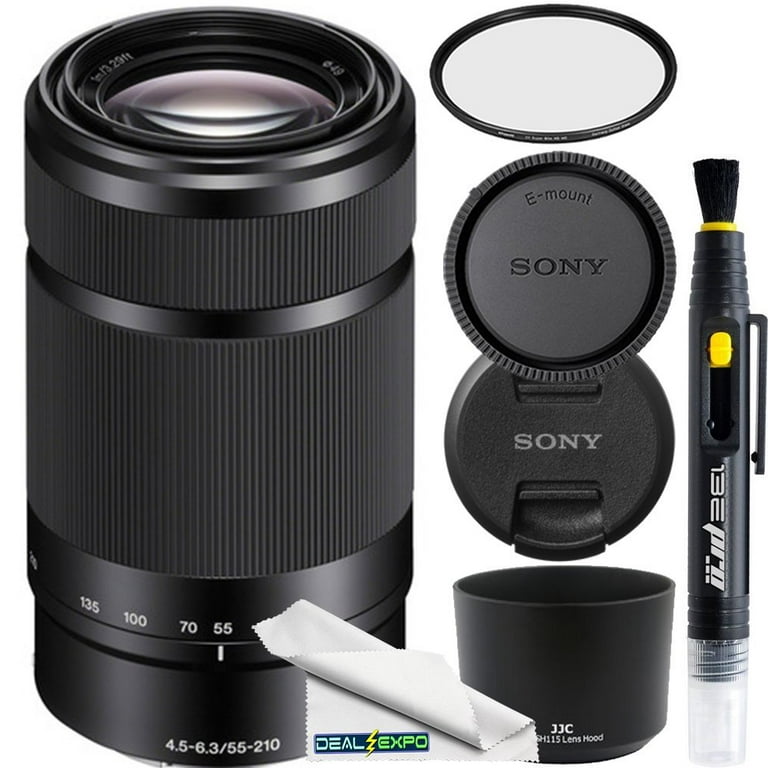 Sony E 55-210mm (SEL55210) F4.5-6.3 OSS Lens for Sony E-Mount Cameras  (Black) With UV Filter, Cleaning Pen & CS Microfiber Cleaning Cloth