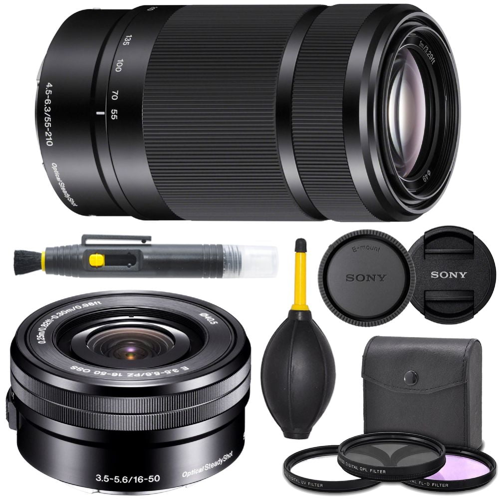 Sony E PZ 16-50mm f/3.5-5.6 OSS Lens (SELP1650) + Sony E 55-210mm 