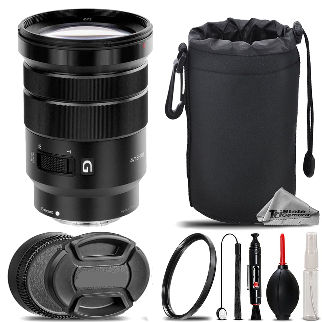 Sony E PZ 18-105mm f/4 G OSS Lens + UV Filter+ + Hood + Lens Pouch