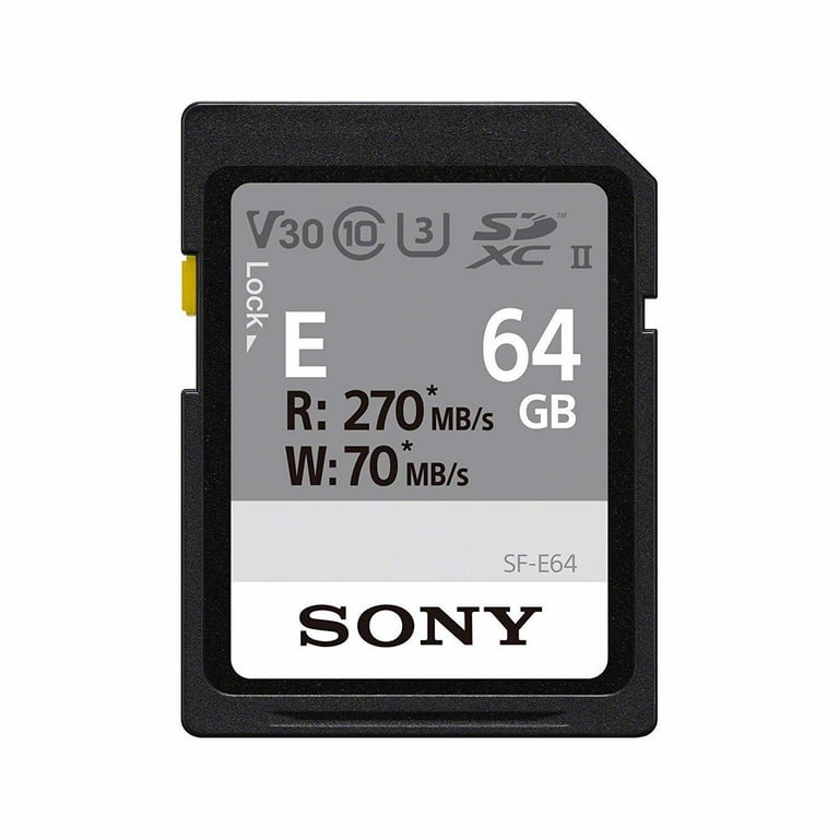 Sony E-Series 64GB SDXC Flash Memory Card, UHS-II, 270MB/s