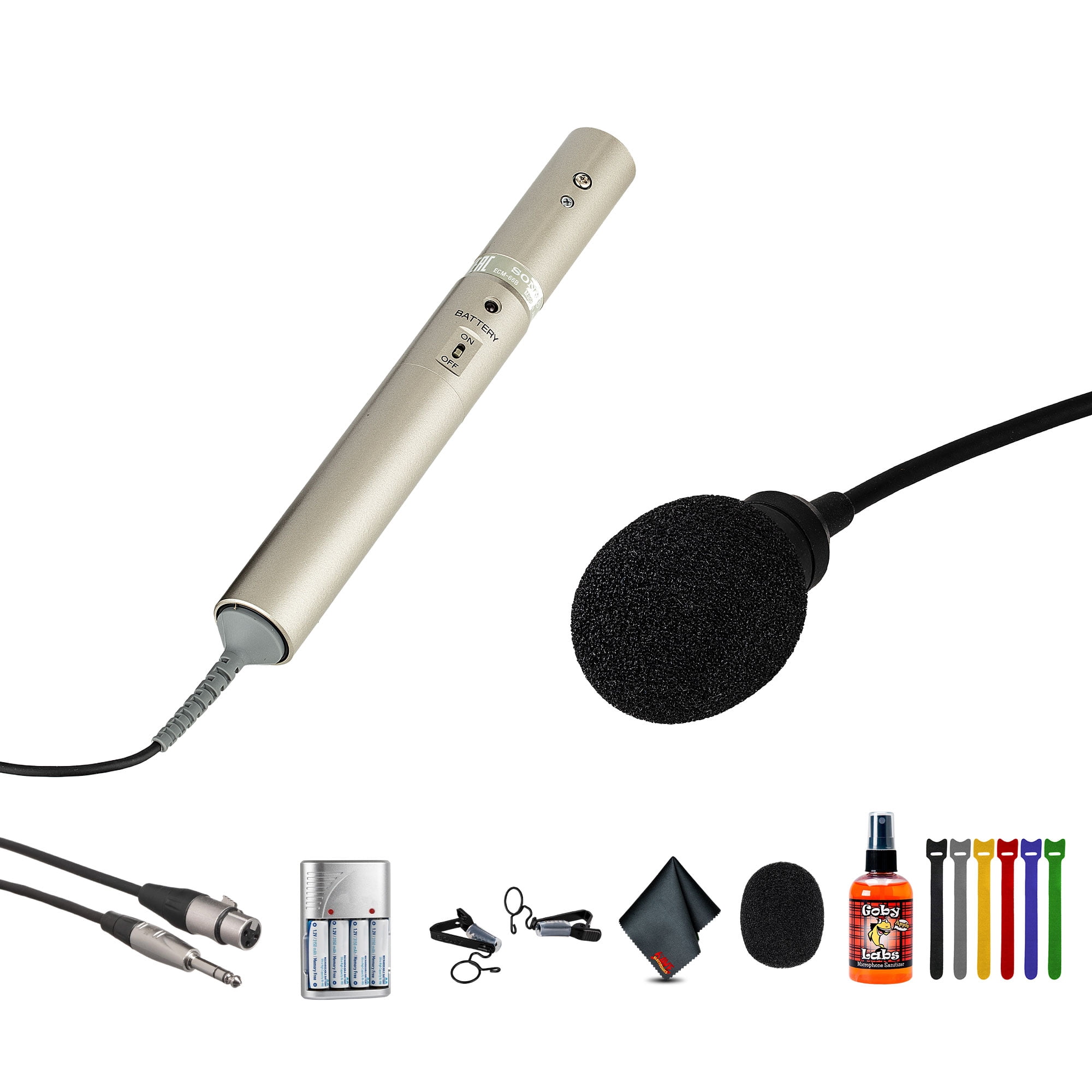 Sony ECM-66B Unidirectional Lavalier Condenser Microphone + Audio Accessory Kit (International Model)